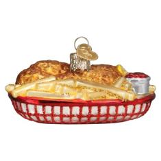 Old World Christmas Enfeite soprado de vidro para árvore de Natal