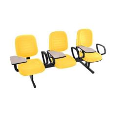 Cadeira Em Longarina Com Prancheta Linha Blenda Amarelo