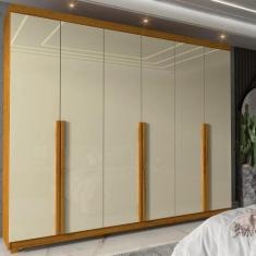 Guarda Roupa Casal 6 Portas 4 Gavetas com Pés Imperatriz Gelius, Natur