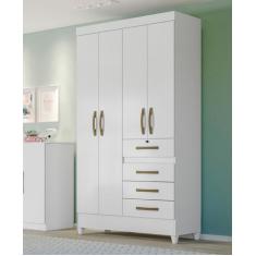 Guarda Roupa Solteiro Moval Sobral Branco/ Rosa/ Lilás/ Azul Flex 4 Po