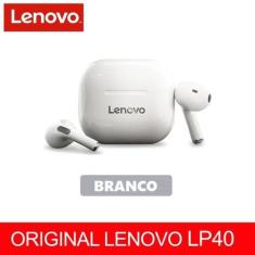 Fone de Ouvido Sem Fio Bluetooth Lenovo LP40 - Músicas Games Esportes 