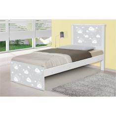 Cama Solteiro Barcelona Nuvem Cinza Menino E Menina