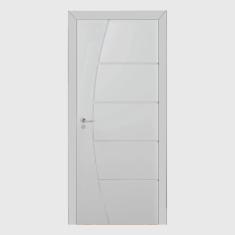 Kit Porta de Madeira 210x90cm Frisada Laqueada Esquerda Moldufama