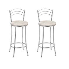 Kit 2 Banquetas Cromadas Bc26-b E503 Cromado/bege