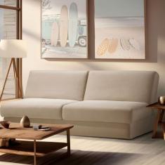 Sofá Cama Easy Casal Com Bau Tec 1429 Bege