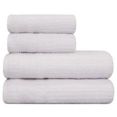 Jogo de Toalha de Banho 4 Peças 2 Banho 2 Rosto Sonata Fio Penteado Ap