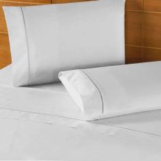 Jogo de Cama Queen Percal 400 Fios Ponto Palito 04 Peças