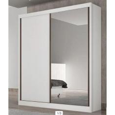 Guarda Roupa Solteiro Com Espelho 2 Portas 3 Gavetas Virtus - Branco - Móveis  Horizonte