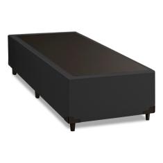 Cama Box Solteiro 0,88m E 38cm De Altura Suede Prince Preto