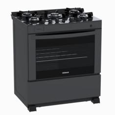 Fogao 5 Bocas Venax Delplus Vitreo Bl Grafite Gas Glp