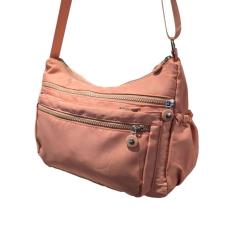 Bolsa Lateral Transversal Lisa Casual 3 Compartimentos Rosa