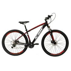 Bicicleta Aro 29 27v Freio Hidráulico Preto Vermelho Tam. 17