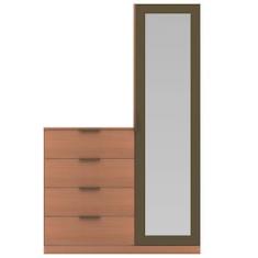 Cômoda Sapateira Bartira Versatti com 4 Gavetas, 1 Porta e Espelho