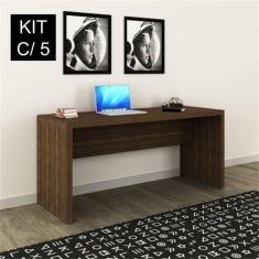 Kit 5 Escrivaninhas 163cm Me4109 Nogal