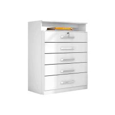 Cômoda De Quarto Triunfo Ch C/ 1 Nicho E 5 Gavetas Branco - Demóbile