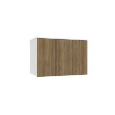 Armário Aéreo 3 Portas Kappesberg Adapt Branco/Nogueira