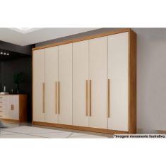 Guarda Roupa Casal 6 Portas e 6 Gavetas Bragaça/Coimbra Freijo Cumaru c/ Fendi - Novo Horizonte