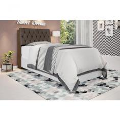 Cabeceira Box Solteiro 0,88 Isis Malbec Com Capitonê Marrom - Framar Móveis