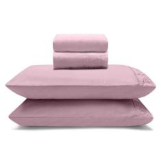 Jogo Cama Lençol Queen Buettner Renda Naira Rosa