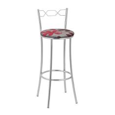 Kit 2 Banquetas Cromadas BC51A de Metal e Assento Espuma D15 Treparoni