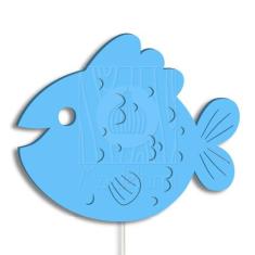 Luminária Abajur Parede Peixe Madeira G9 30cm Decoração Bebê - Madelum