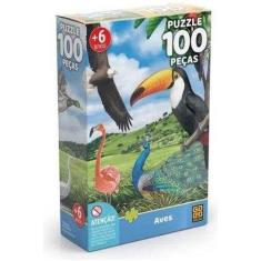 Quebra Cabeça Puzzle Aves 100 Peças Grow