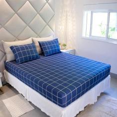 Jogo de Lençol Casal 3 Peças Estampado COZZILAR - Malha 100% Algodão, 