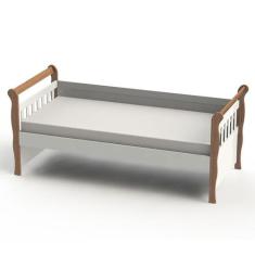 Cama Babá Júlia Branco Acetinado Amadeirado - Carolina Móveis - Caroli