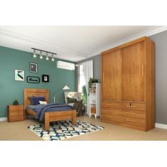 Guarda Roupa Solteiro 2 Portas 6 Gavetas - Chicago-Cinamomo - Tcil Móv