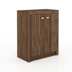 Conjunto Home Office 4 Peças Com 1 Balcão, 2 Armários E 1 Estante Tecno Mobili Nogal