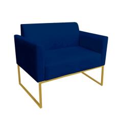 Namoradeira Marisa Suede Dourado Azul Marinho