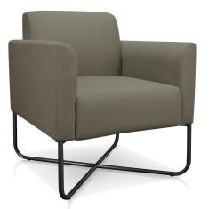 Poltrona Marisa Suede Marrom Rato Base X Industrial Preta