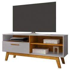 Rack Bancada Paladio TV 55 Pol. Sala Com Pes de Madeira