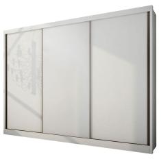 Guarda Roupa Casal Londres 3 Portas 4 Gavetas Neve com Nicho – Novo Horizonte