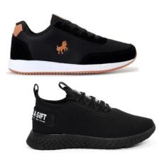 Kit de Tênis Masculino Caminhada Academia 2 Pares BF Shoes-Masculino