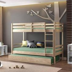 Treliche Teen Play em Madeira Maciça Natural - Casatema, Marrom claro