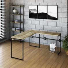 Escrivaninha Mesa Escritório L Estilo Dynamica 140cm Industrial Yescas