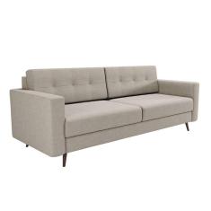 Sofá 3 Lugares Pé Palito Living Linho Cotton Cru