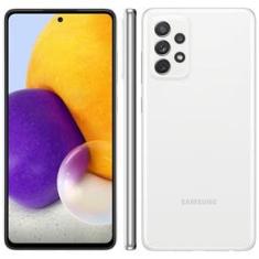 Smartphone Samsung Galaxy A72 Branco 128GB, 6GB de RAM, Tela Infinita 6.7", Câmera Traseira Quádrupla, Bateria de 5000mAh, Dual Chip e Octa Core