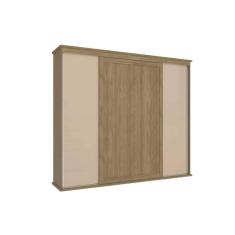 Guarda Roupa 4 Portas de Correr e 4 Gavetas N565 Nogueira/Macadamia - Kappesberg