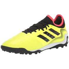 adidas Tênis de futebol unissex para grama sintética Copa Sense.3, Team Solar Amarelo/Preto/Vermelho Solar, 7.5 Women/12.5 Men
