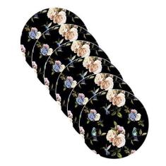 Sousplat Pássaros Preto - NSW, Sem base, 6 Peças