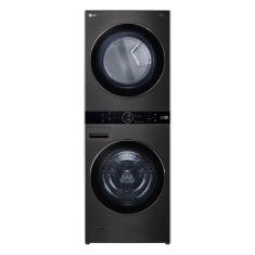 Lava e Seca Smart LG WashTower™ 17kg Aço Escovado Preto com Inteligência Artificial AIDD™ WK17BS6A