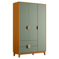 Guarda Roupa 3 Portas Tapira Cinamomo Sálvia