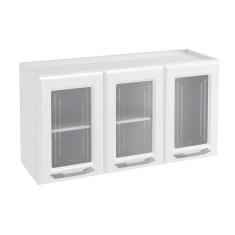 Armário De Cozinha Modulado Topázio 3 Portas C/ Vidro Branco - Telasul