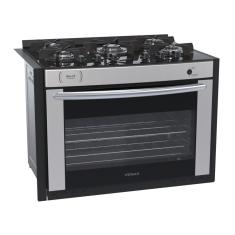 Fogão 5 Bocas De Embutir Venax Gaudi Prisma Vitreo Bl Gas GLP Inox Bivolt