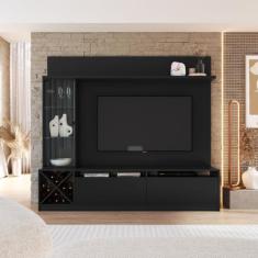 Rack com Painel para TV até 50 Polegadas com Adega e Cristaleira Sorre