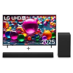 Combo TV LG 4K UHD AI 65" UA75 2025 + Soundbar S40T 300W RMS, 2.1 Canais, Dolby Digital - 65UA7500.S40T