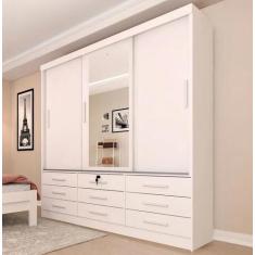 Guarda Roupa 3 Portas 9 Gavetas Com Espelho Chicago - Tcil Móveis - Ne