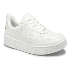 Tênis Feminino Dakota Casual Conforto Flatform Branco Couro-Feminino